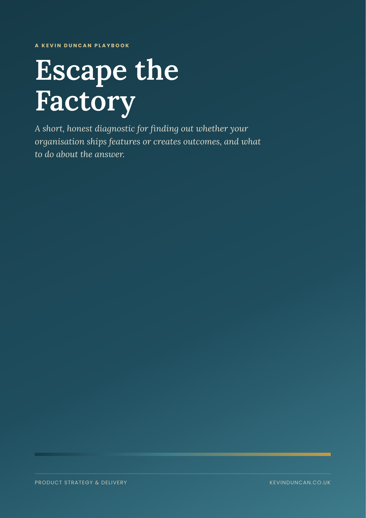 Escape the Factory playbook cover